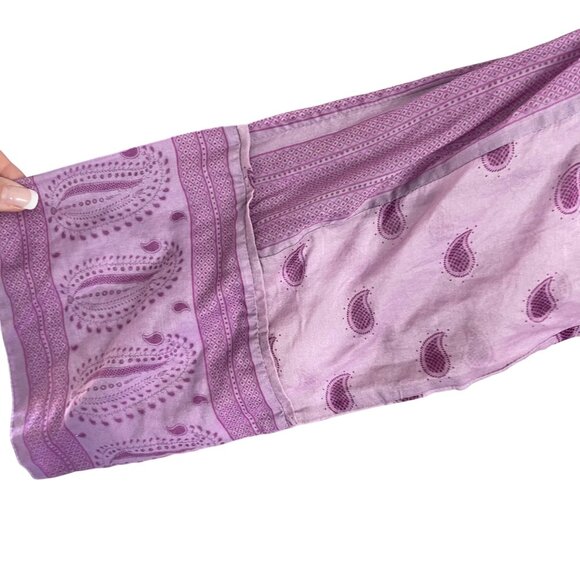 Cris Barros Womens Size Medium Purple Cotton Paisley Handkerchief Hemline Dress - Picture 7 of 12